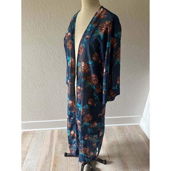 JESSICA SIMPSON | Blakely $79 NEW Floral Open Front Kimono Duster Me Beau Femme - Picture 3 of 11